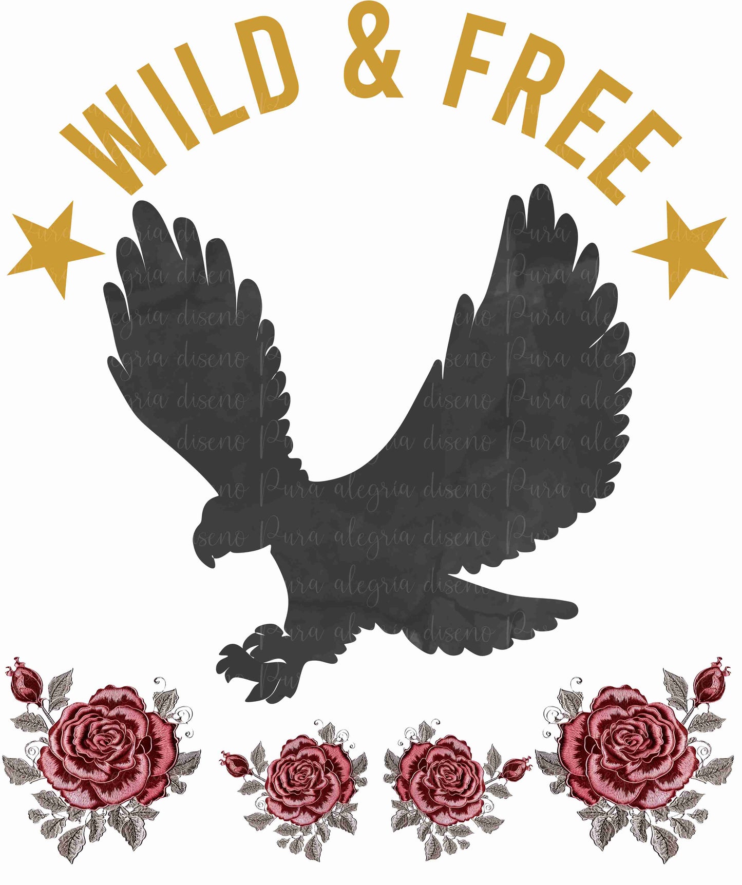 Maxi print wild & free eagle