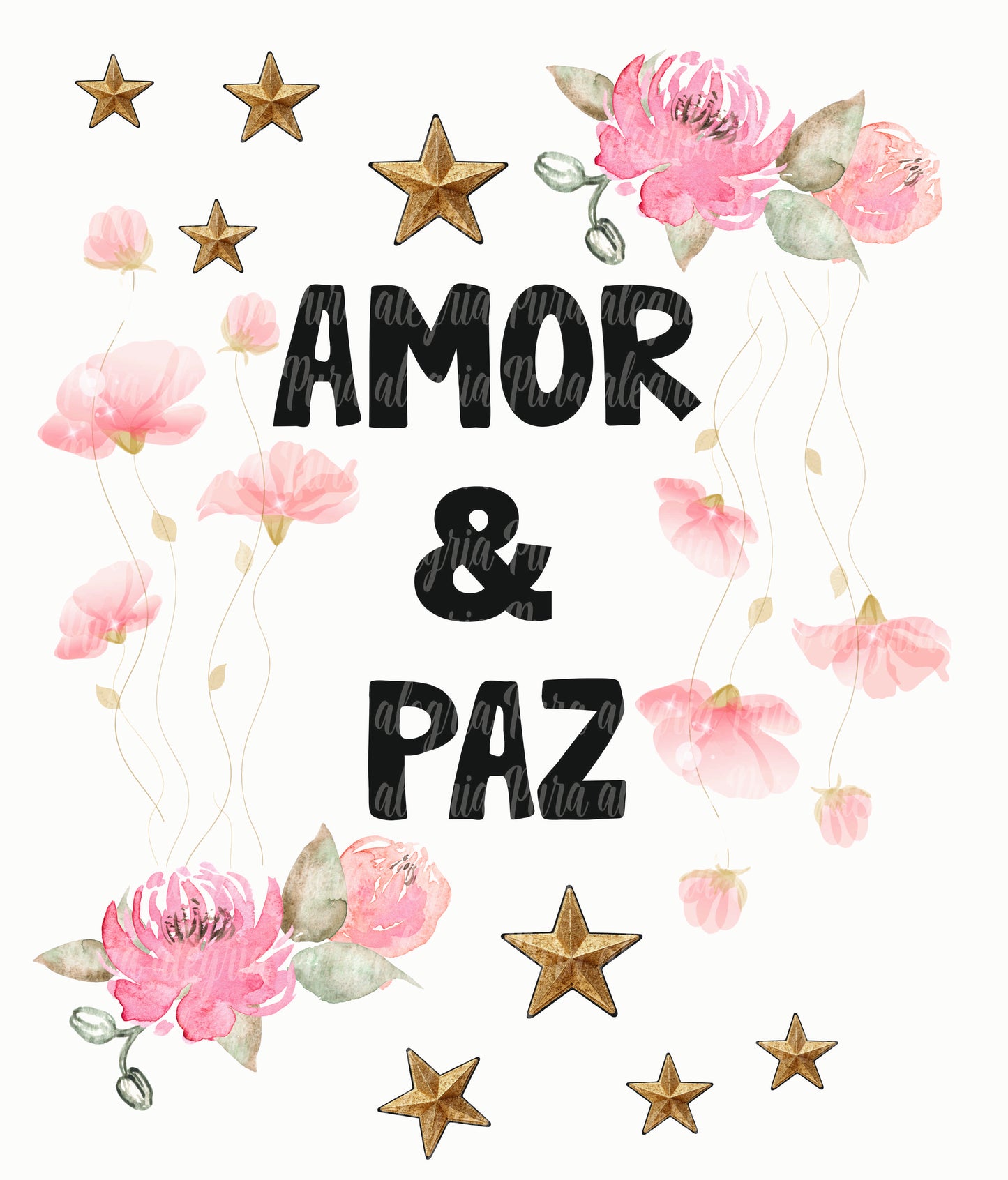 Maxi print, Love & peace flowers
