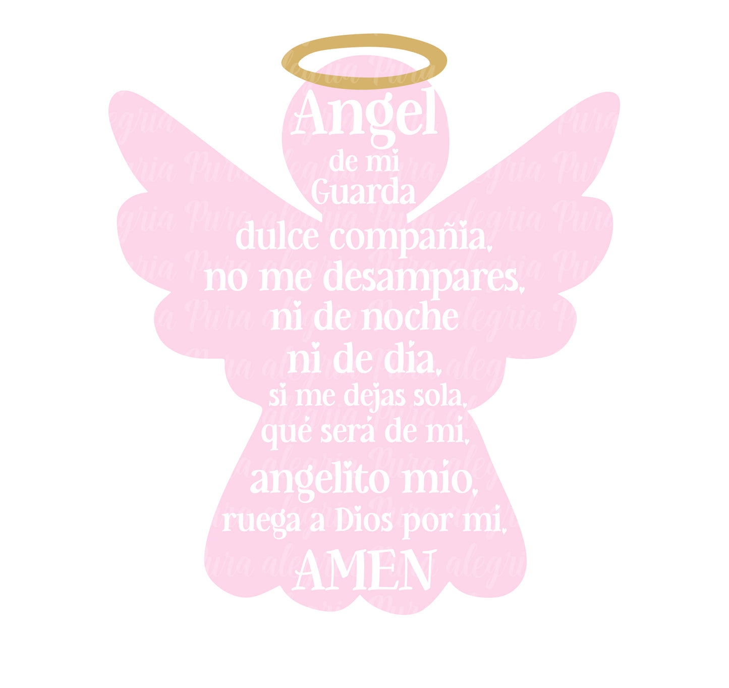 Estampa Angel de mi guarda, rosa