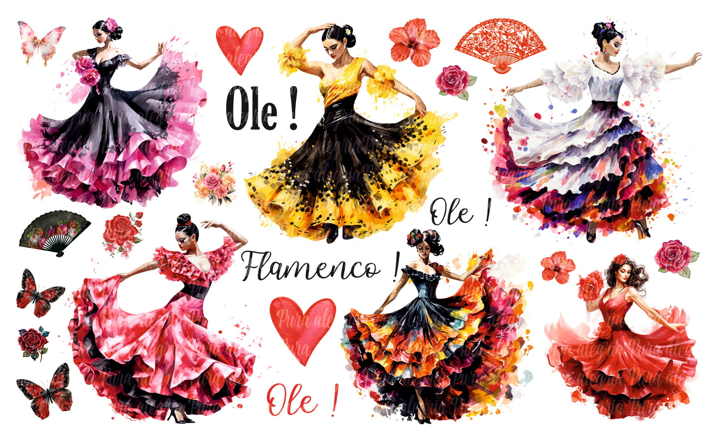 Plancha Bailarinas Flamencas