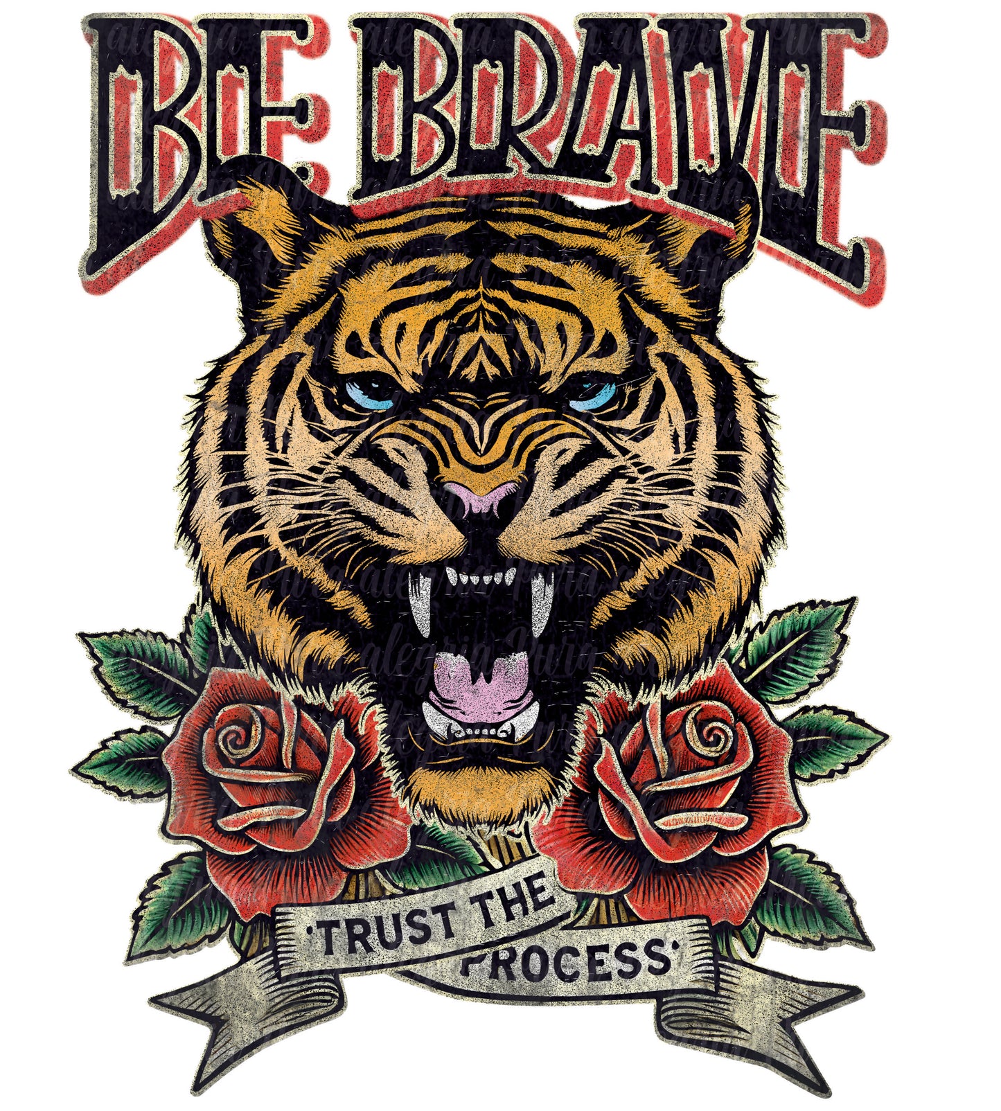 Estampa Be brave tigre