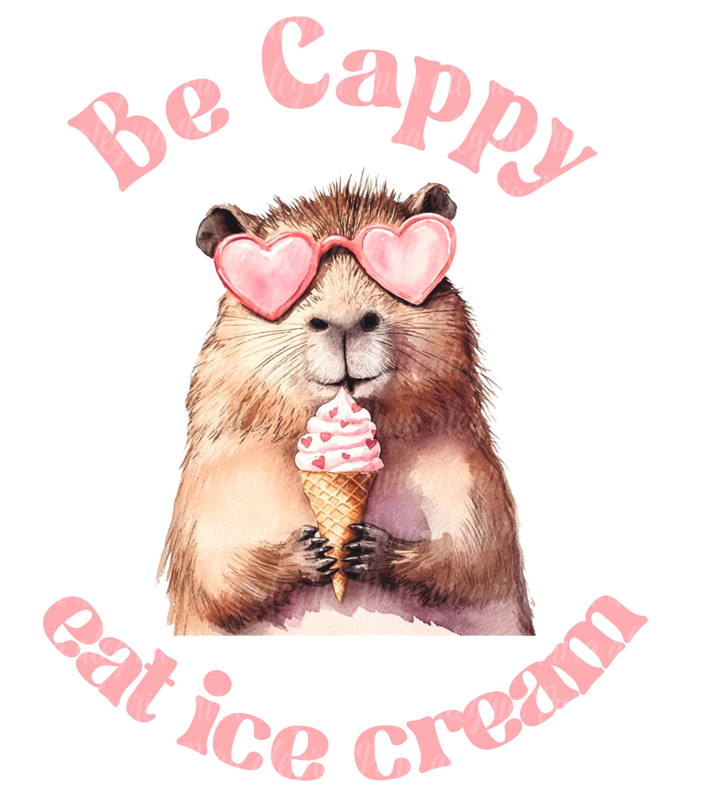 Estampa Be Cappy eat ice cream, carpincho