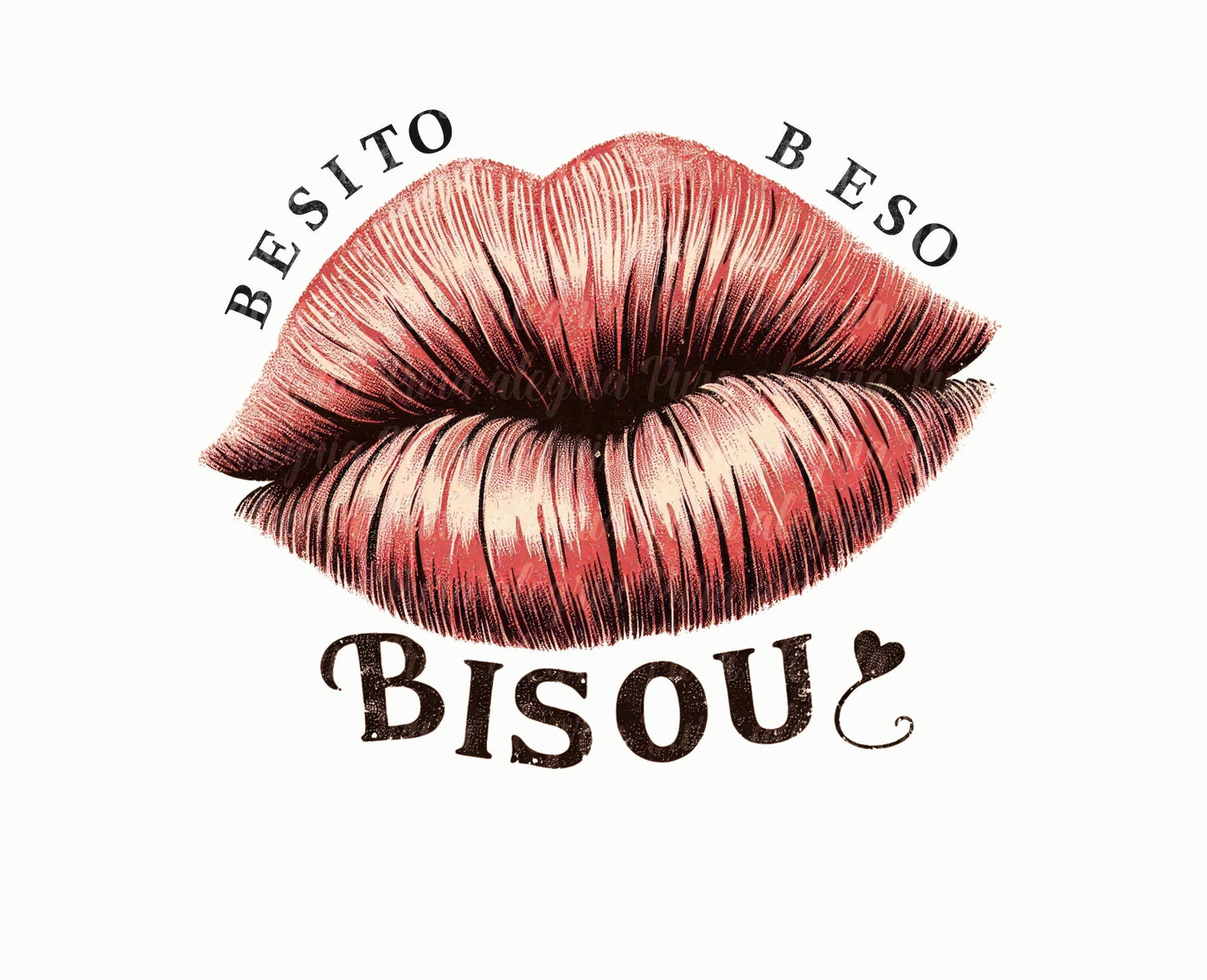 Estampa Besito, beso, bisou, labios