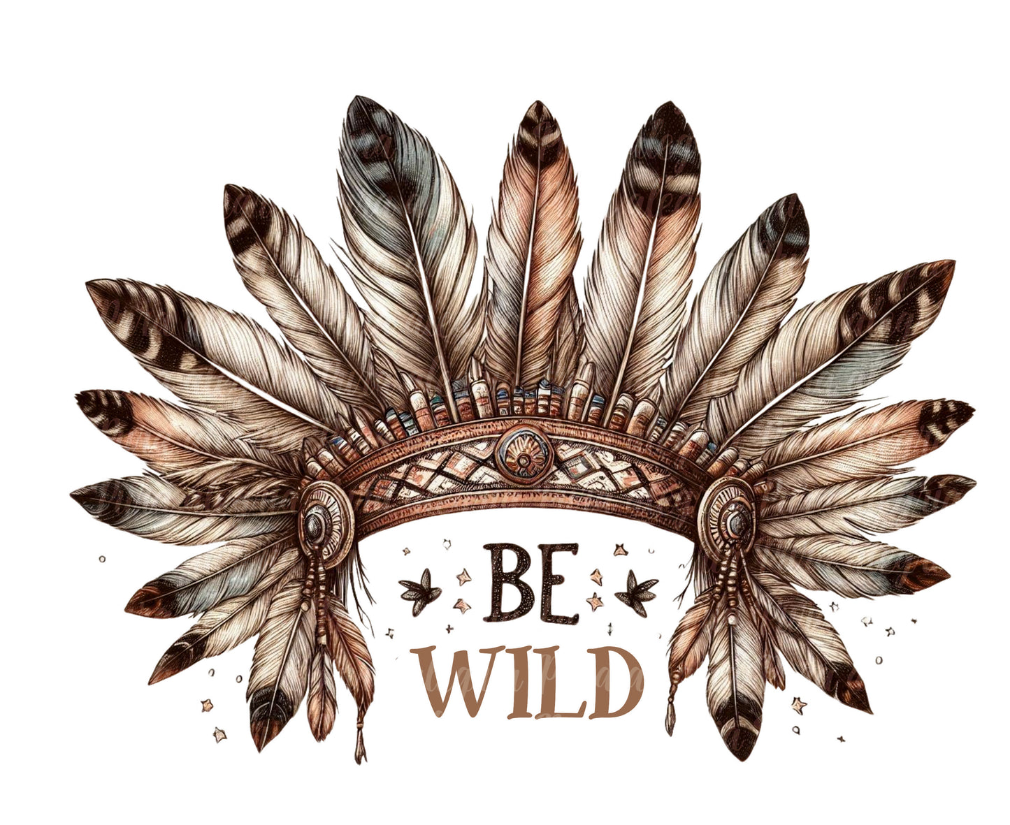 Estampa Plumas indio tierra Be wild
