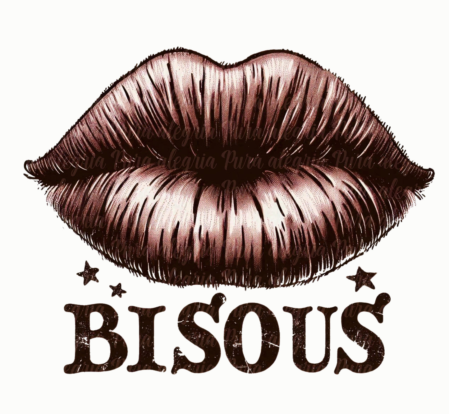 Estampa Labio beso, Bisous