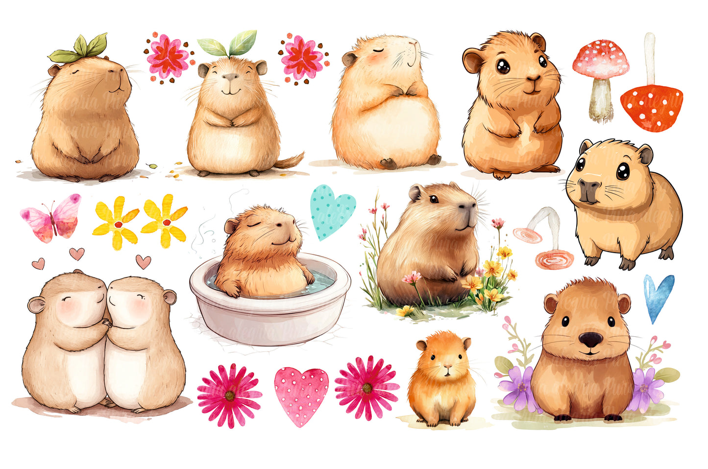 Plancha Estampas Capybaras carpinchos