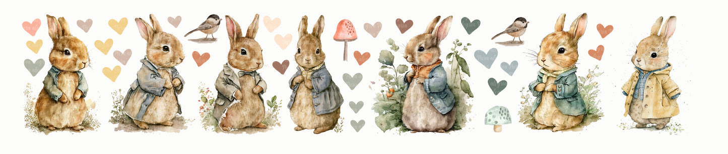 Mini Watercolor Bunnies Sheet