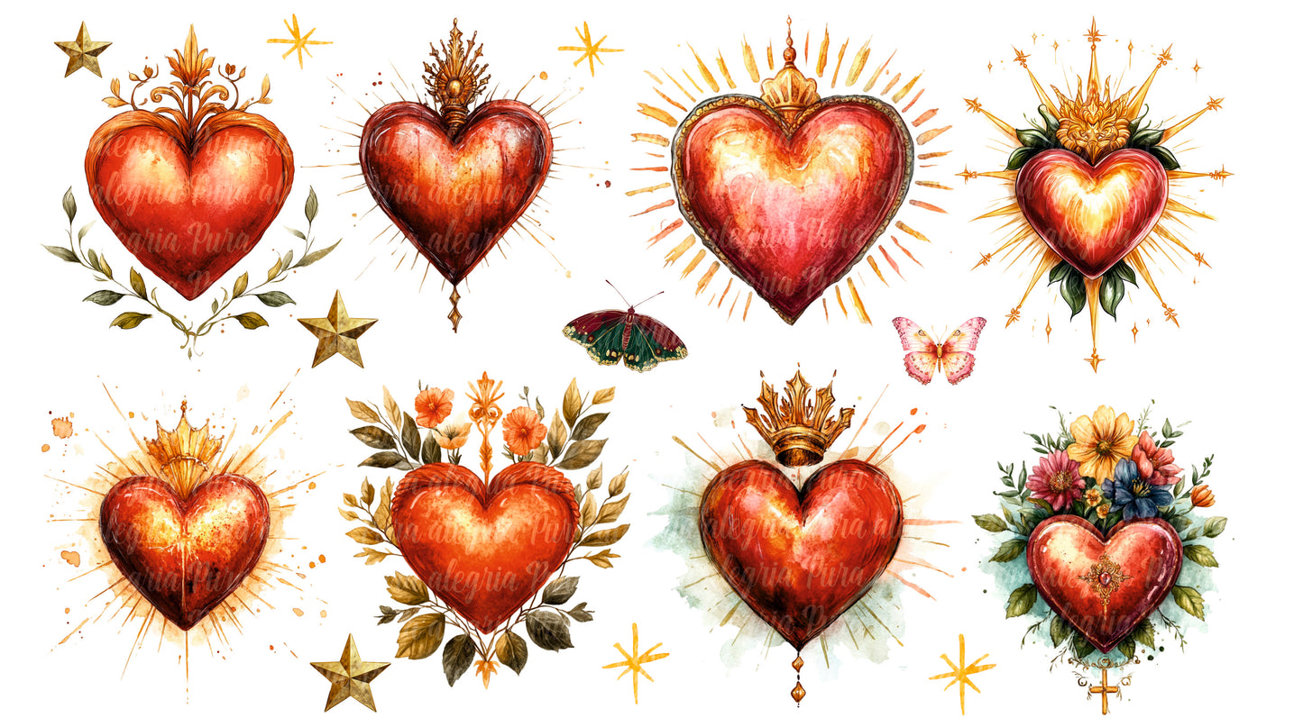 Plancha Corazones milagritos medieval