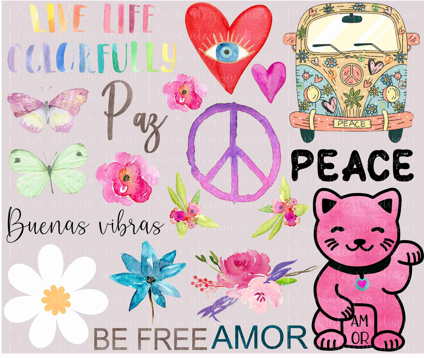 Estampas hoja, Live life colorfully