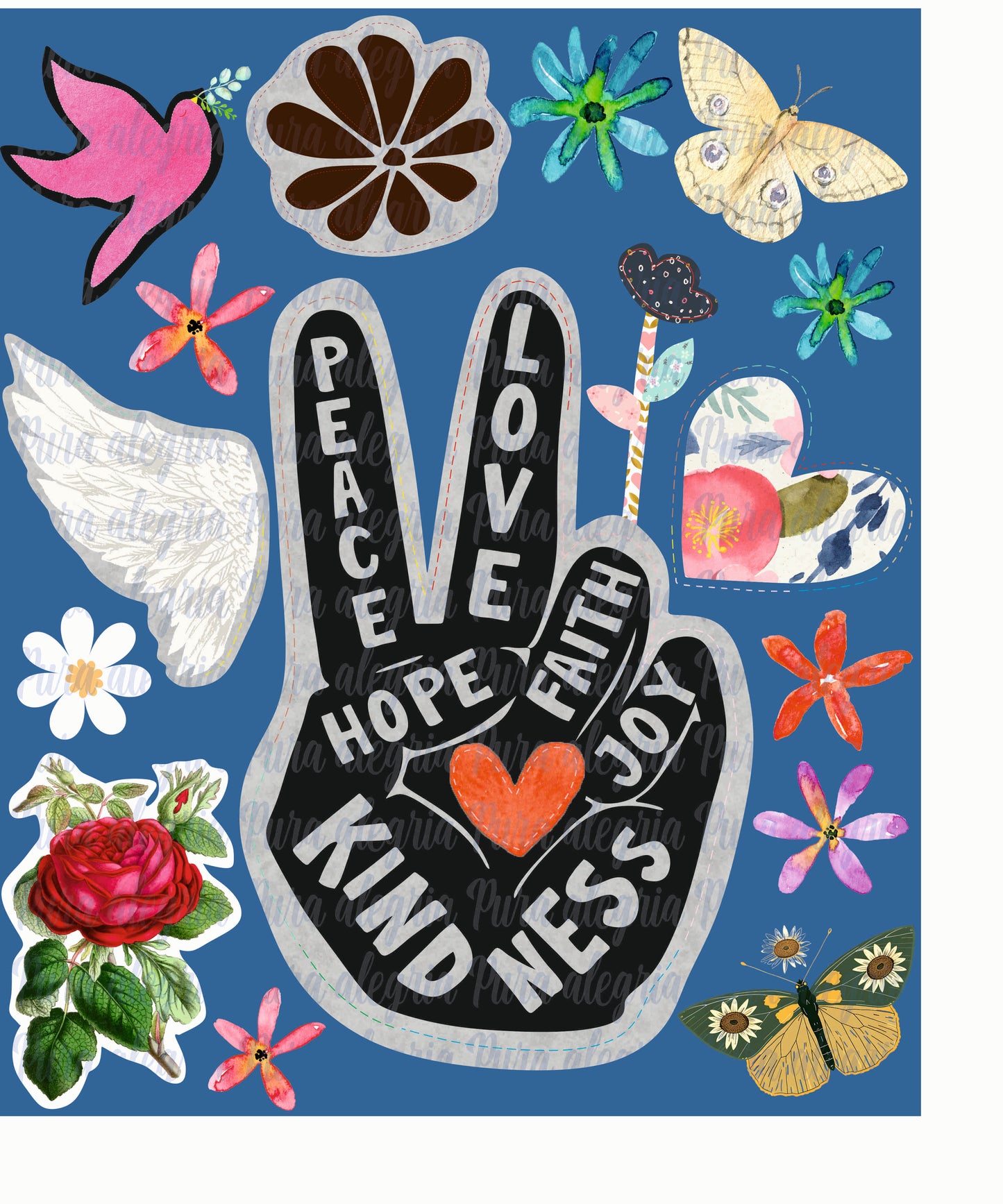 Maxi print; Peace hand