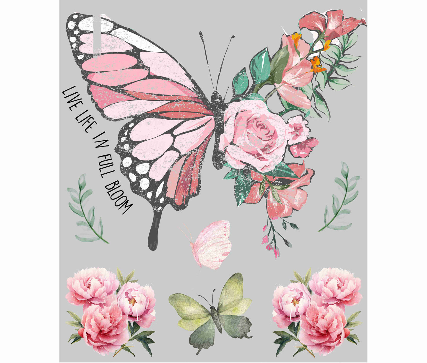 Maxi print, Worn Bloom Butterfly