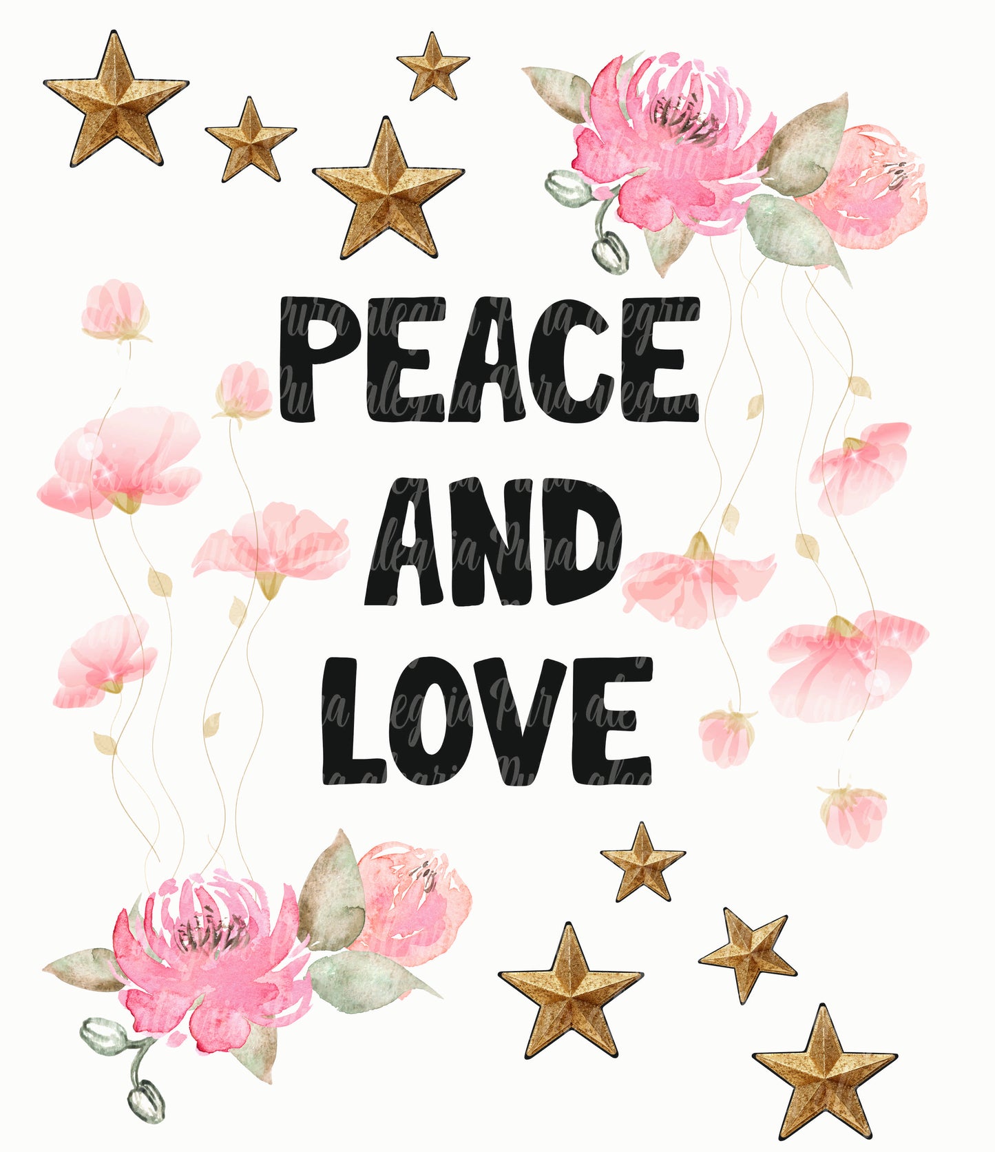 Maxi print, Peace & love flowers