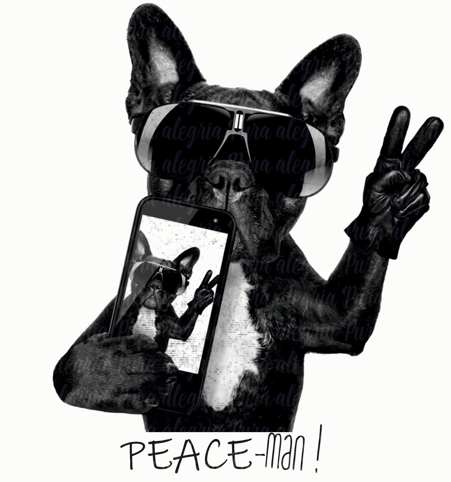 Estampa Perro, Peace man !