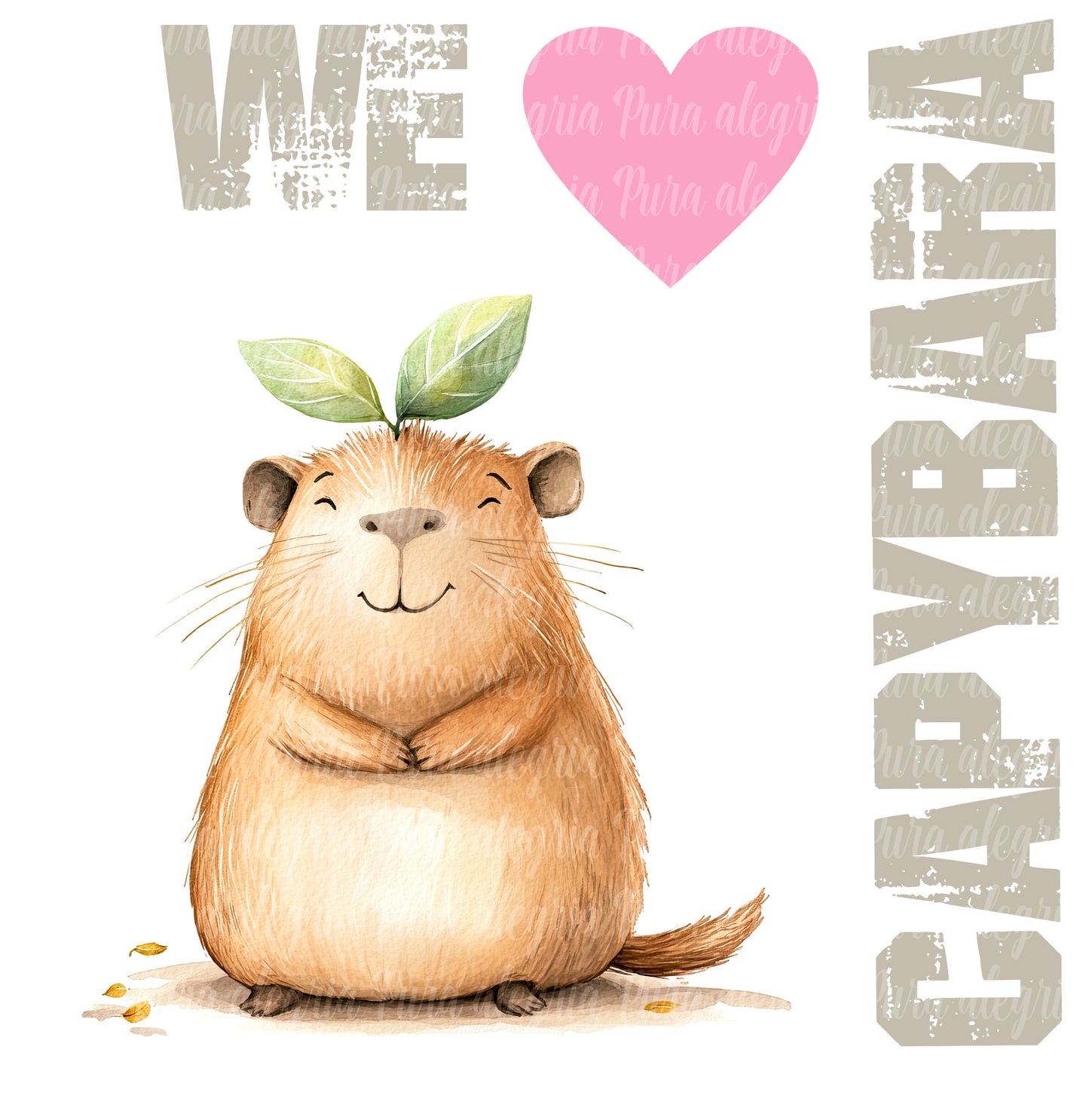 Estampa We love capybara, carpincho