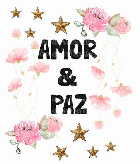 Maxi print, Love &amp; peace flowers 