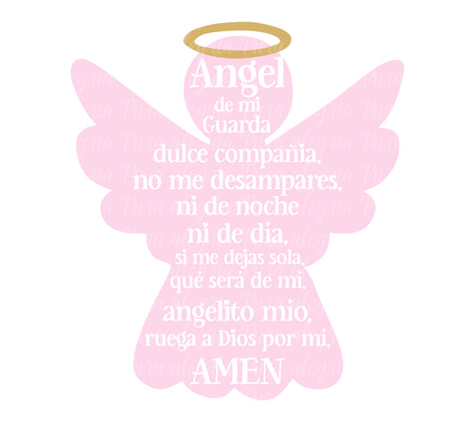 Estampa Angel de mi guarda, rosa