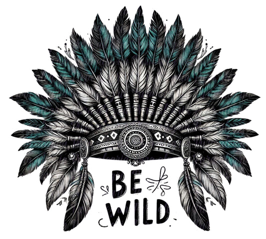 Estampa Be wild plumas turquesas
