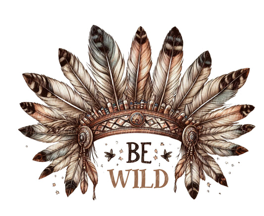 Estampa Plumas indio tierra Be wild