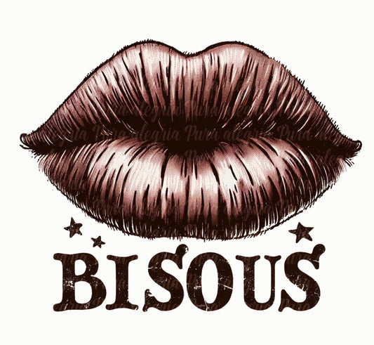 Estampa Labio beso, Bisous