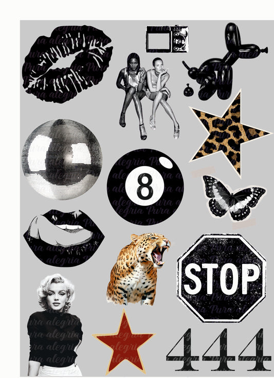 Hoja Blanco y negro vintage fashions