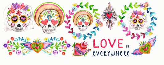 Plancha Calaveras enamoradas Mexicanas