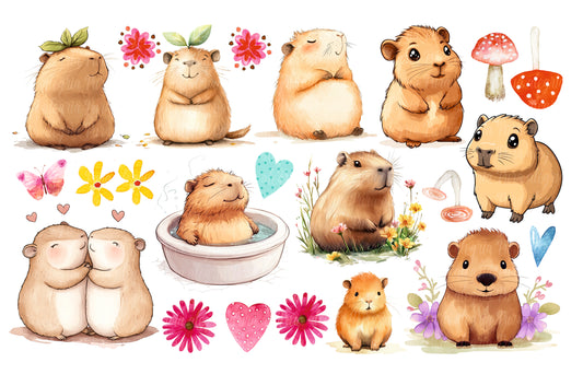 Plancha Estampas Capybaras carpinchos