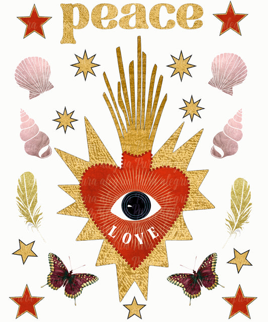 Maxi print Heart miracle eye Love peace 