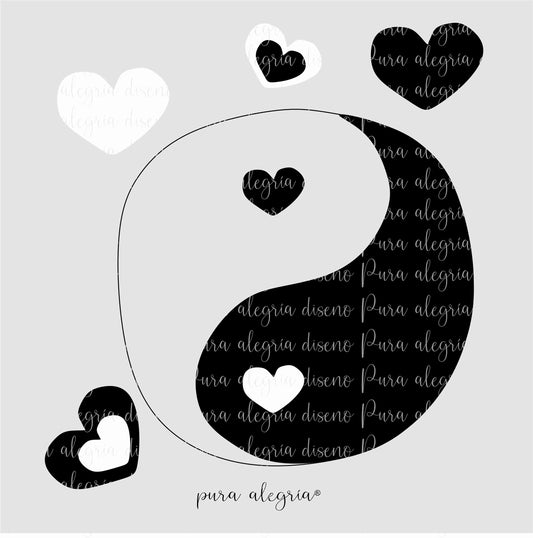 Estampas Ying yang blanco y negro