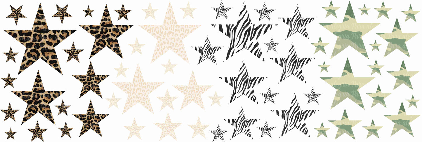 Plancha Estrellas estampadas animal print y más !