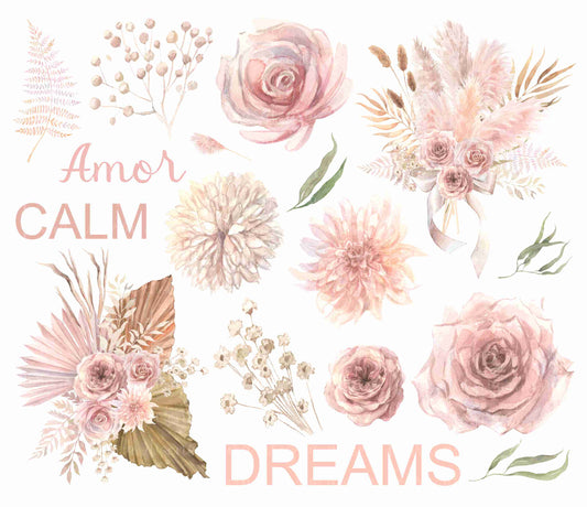 Estampas hoja, Dreams flores