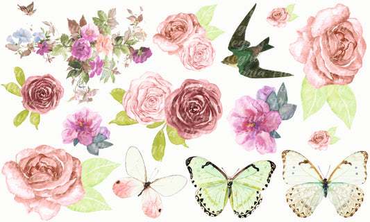 Vintage Flowers and Butterflies Iron 
