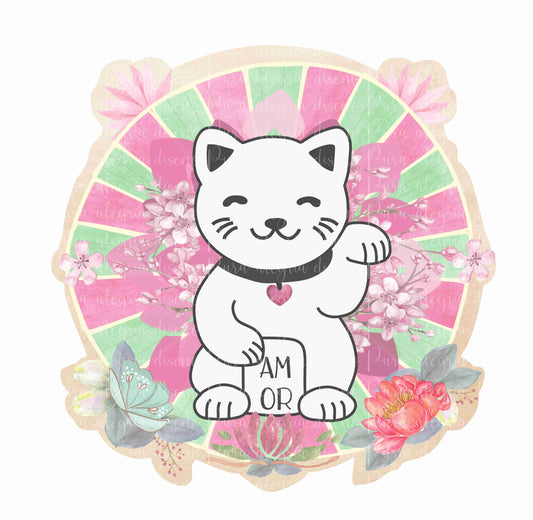 Maxi print, Chinese love cat 