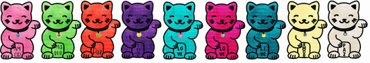 Plancha Mini Gatitos de la suerte fluo