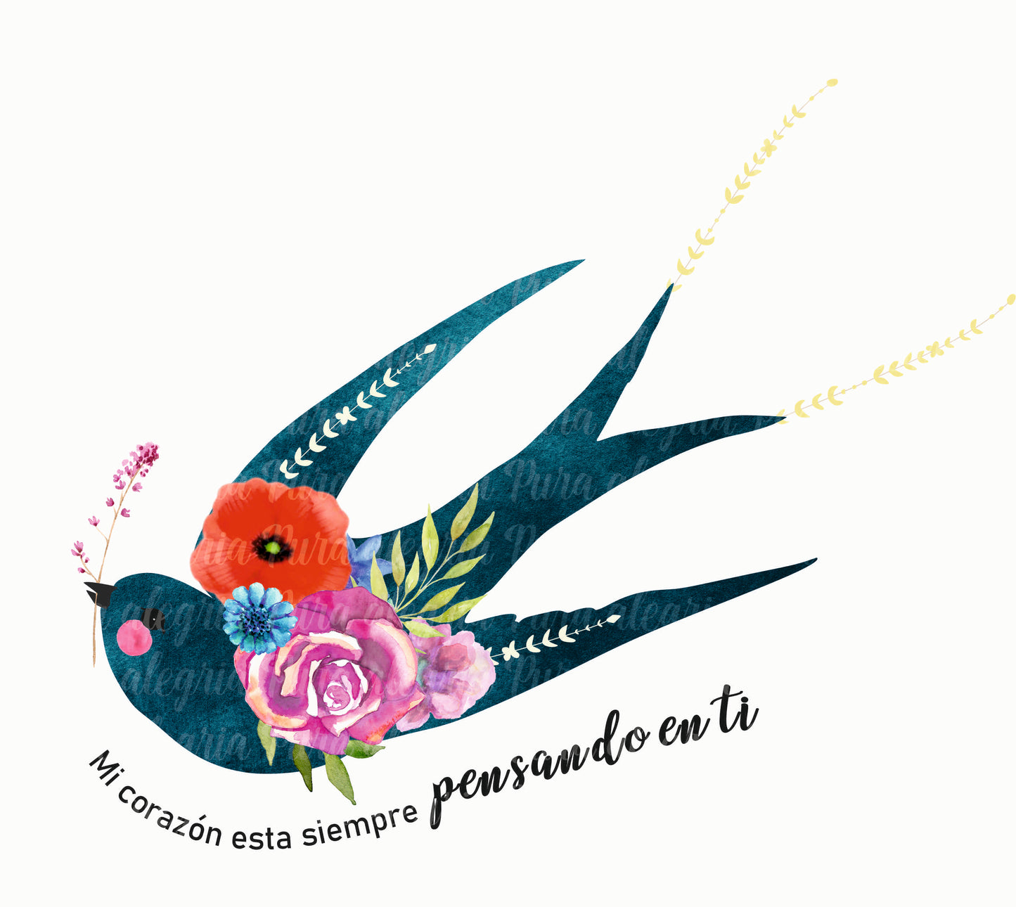 Estampa Golondrina pienso en ti