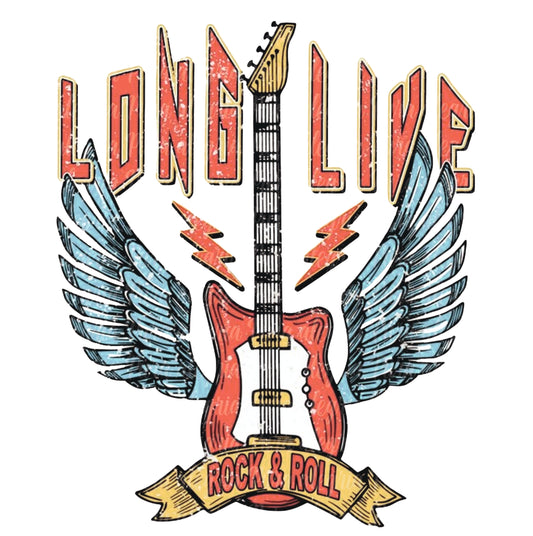 Estampa Guitarra Rock Long live