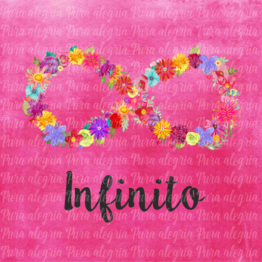 estampa Frase infinito flores