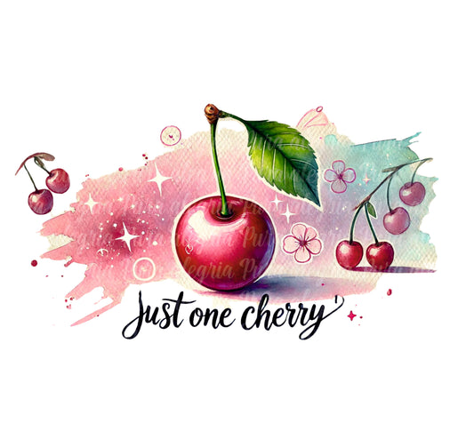 Estampa Just one cherry, cerezas