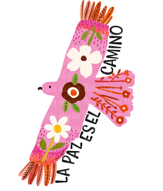 Estampa La paz es el camino, pajaro