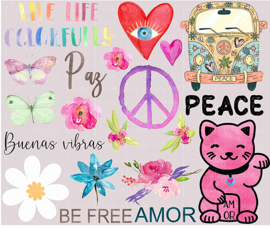 Estampas hoja, Live life colorfully