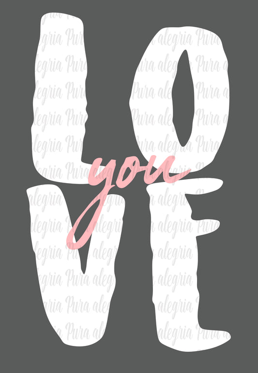 Estampa Love you blanco