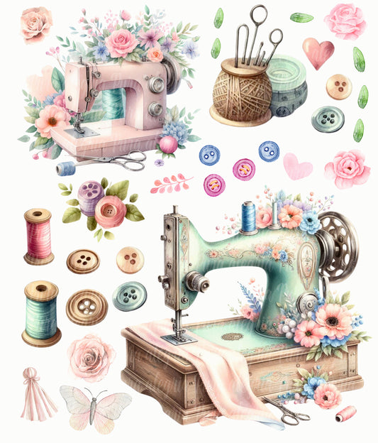 Estampas Hoja Maquinas de coser y más !