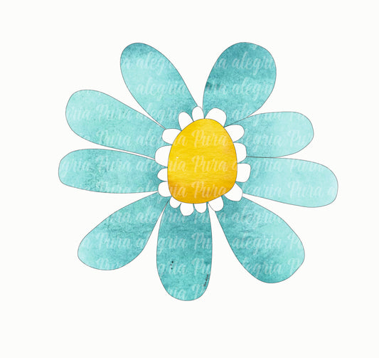 Turquoise daisy print