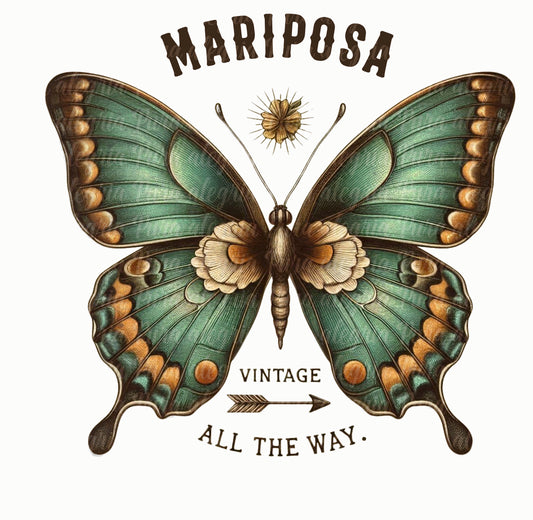 Estampa Mariposa verde vintage