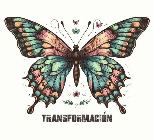 Estampa Mariposa multicolor, transformación