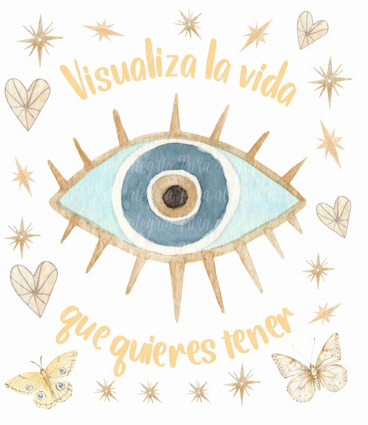 Maxi estampa Visualiza la vida, ojo turco