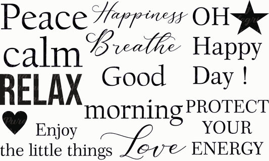 Iron English words in black 