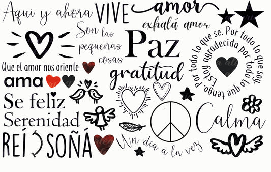 Plancha Palabras felices