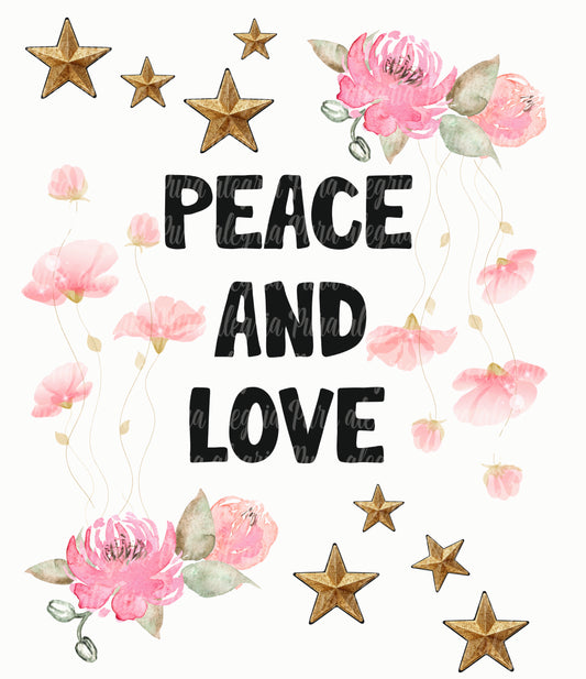 Maxi print, Peace &amp; love flowers 