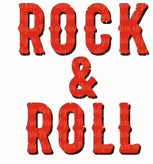 Estampa Rock & Roll rojo