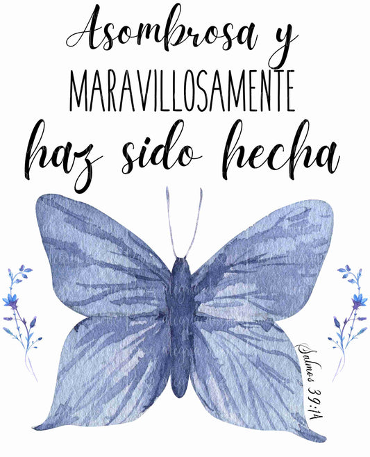Estampa Salmo; Asombrosa y maravillosa haz sido hecha